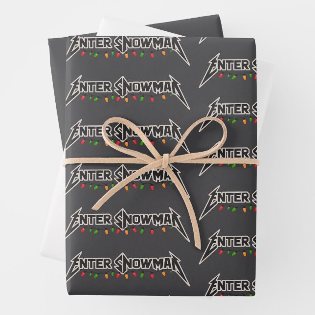 Enter Snowman Christmas Rocker Winter Rock Metal Geschenkpapier Set (Beispiel)