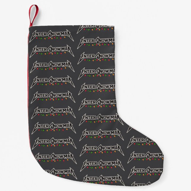 Enter Snowman Christmas Rocker Winter Rock Metal Kleiner Weihnachtsstrumpf (Vorderseite)