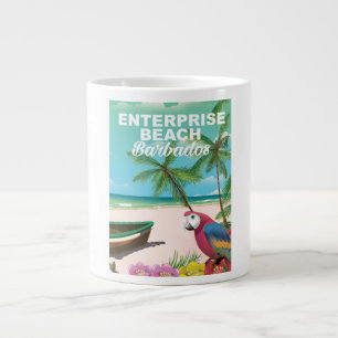 Enterprise Beach Barbados Urlaubsposter Jumbo-Tasse