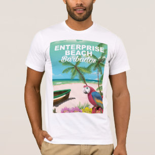 Enterprise Beach Barbados Urlaubsposter T-Shirt