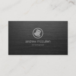 Entertainer Top Hat Icon Dark Brushed Metal Visitenkarte