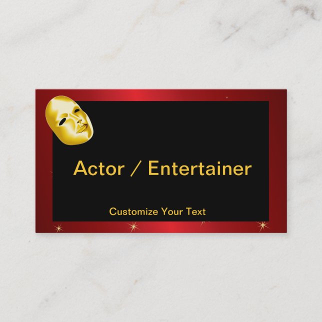 Entertainer-Visitenkarte-Schablone Visitenkarte (Vorderseite)