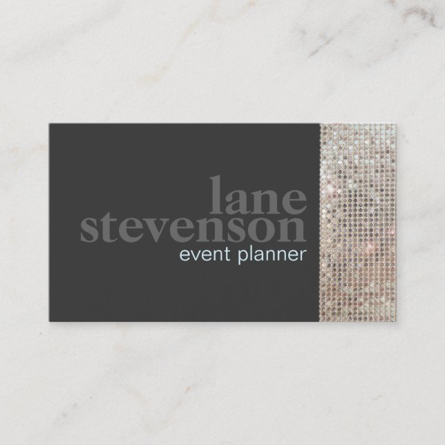 Entertainment Sparkling IMITATE Sequins Black 2 Visitenkarte (Vorderseite)