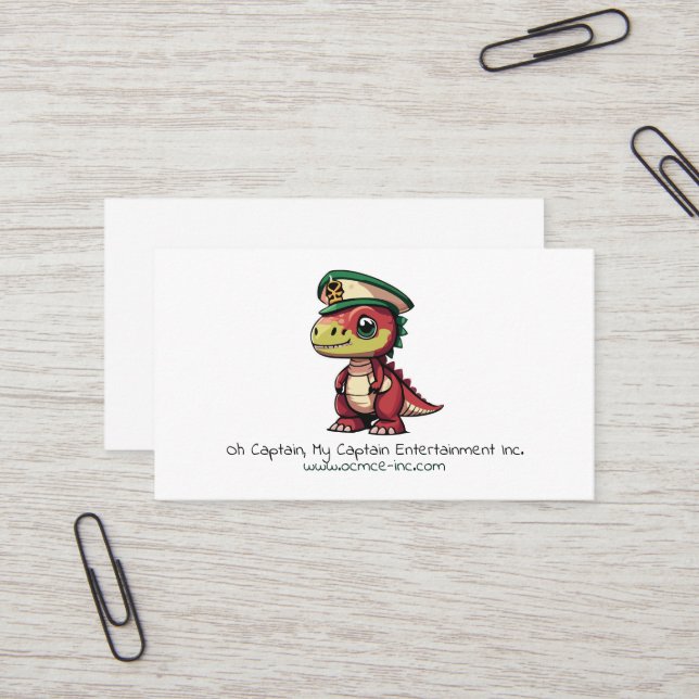 Entertainment-Visitenkarte mit Dinosaurier-Logo Visitenkarte (Vorderseite/Rückseite Beispiel)