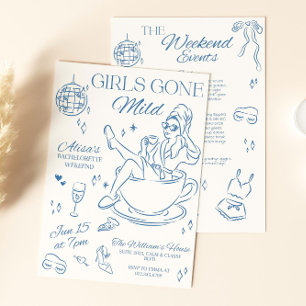 Entfallener Bachelorette-Party-Reiseplan-Einladung Einladung
