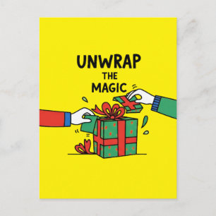 Entfalte das magische Weihnachtsgeschenk Postkarte