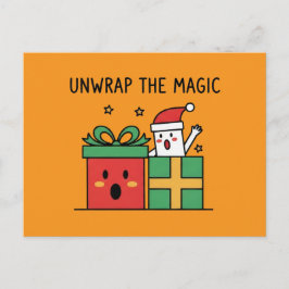 Entfalte die magische Weihnacht Postkarte