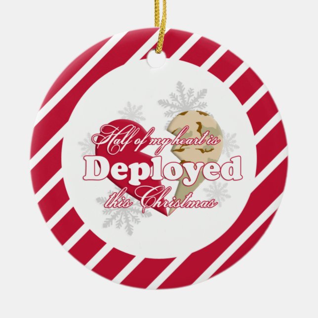 Entfaltete dieses Weihnachten Keramikornament (Vorne)