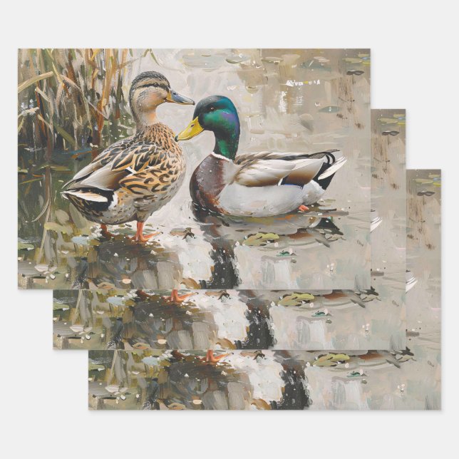Entfärbung von Enten und Mallard Geschenkpapier Set (Set)