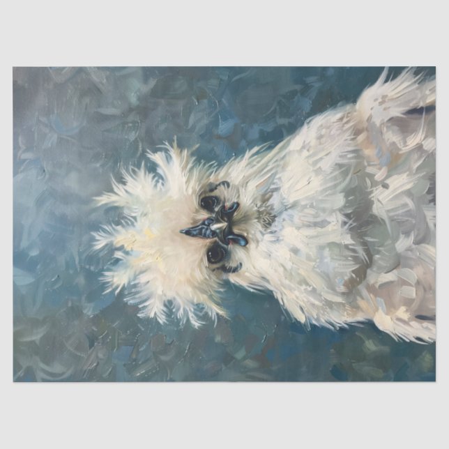 Entfärbung von flüssigem, weißem Silkie-Hühneröl Seidenpapier (Vorderseite)
