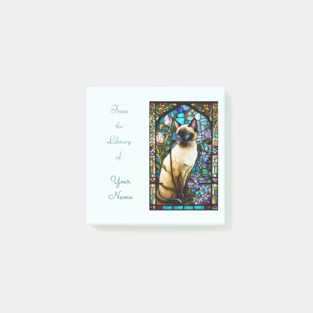 Entfernbare Katzen-Exlibris-Lesezeichen-Post-It-No Post-it Klebezettel (Vorderseite)