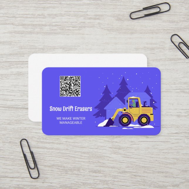 Entfernen des Schnees mit benutzerdefinierter QR Visitenkarte (Vorderseite/Rückseite Beispiel)