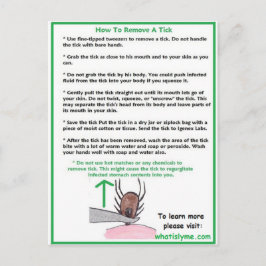 Entfernen einer Tick Instructions Card für Lyme Postkarte