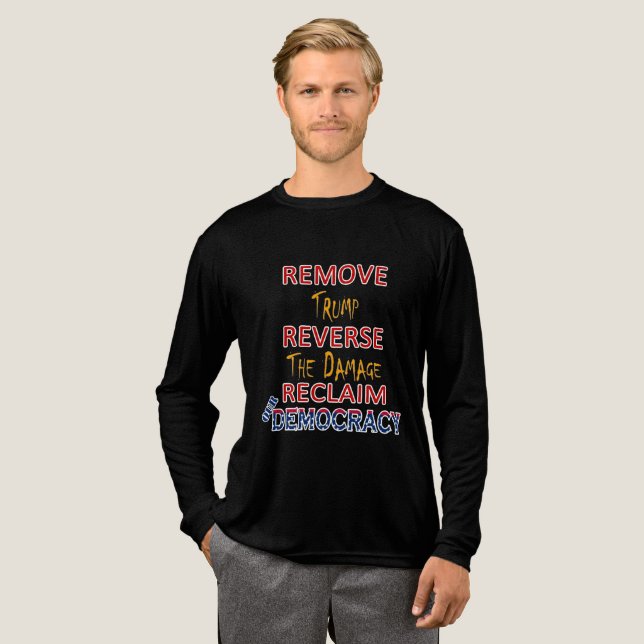 ENTFERNEN SIE TRUMP, UM DEN SCHADEN UMZUSETZEN Tri-Blend SHIRT (Volle Vorderseite)