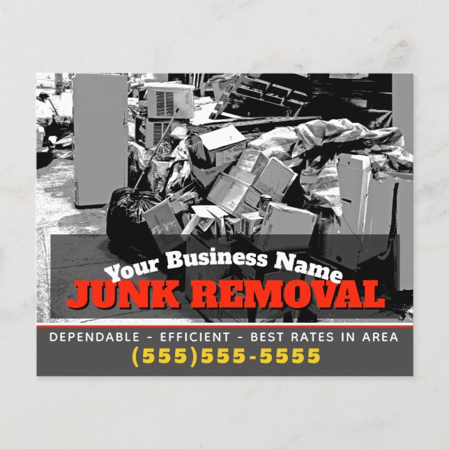 Entfernen von Mülleimer-Junk 4x5 Benutzerdefiniert Flyer (Vorne)