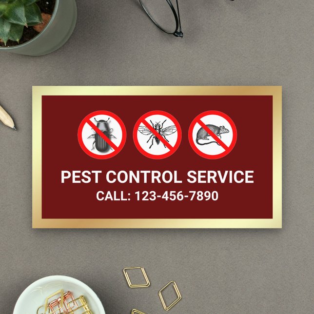 Entfernen von roten Gold-Bugs Pest-Kontrolle Visitenkarte (Von Creator hochgeladen)