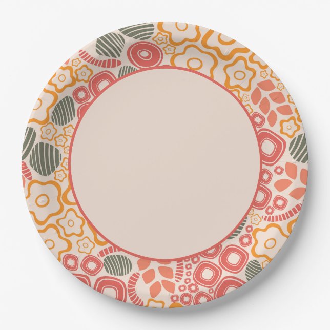 Entfernte Blume auf Peach Background|Paper Teller (Vorderseite)