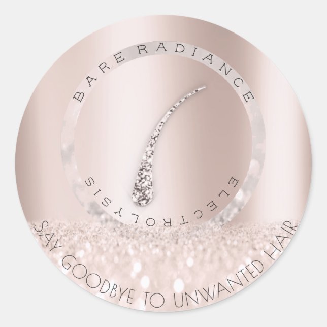 Entfernung der Elektrolysefliege Blush Rose Grau G Runder Aufkleber (Vorderseite)