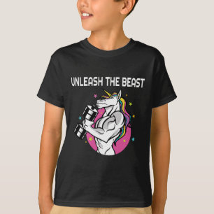 Entfesseln Sie das Biest - Einhorn Gym Rat Magic S T-Shirt