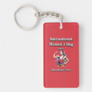 Entfesseln Sie den Girl-Power. Internationaler Fra Schlüsselanhänger