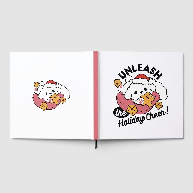 Entfesseln Sie den Holiday Cheer - Niedliche Hunde Gästebuch (Voll)
