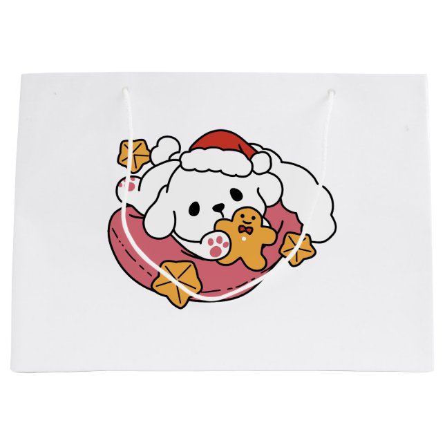 Entfesseln Sie den Holiday Cheer - Niedliche Hunde Große Geschenktüte (Vorderseite)