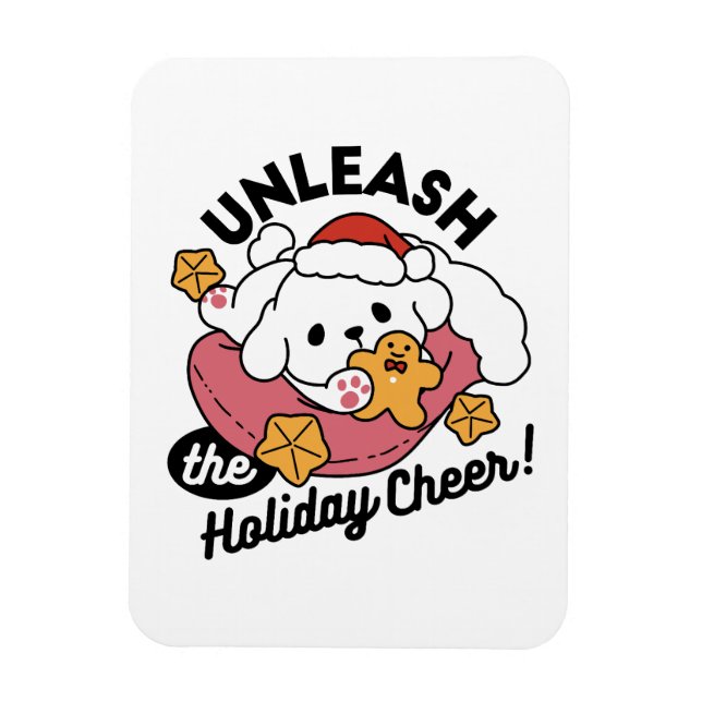 Entfesseln Sie den Holiday Cheer - Niedliche Hunde Magnet (Vertikal)