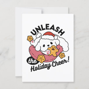 Entfesseln Sie den Holiday Cheer - Niedliche Hunde Postkarte