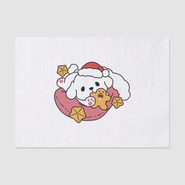 Entfesseln Sie den Holiday Cheer - Niedliche Hunde Seidenpapier (Vorderseite)