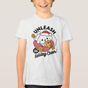 Entfesseln Sie den Holiday Cheer - Niedliche Hunde Tri-Blend Shirt