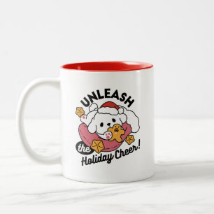 Entfesseln Sie den Holiday Cheer - Niedliche Hunde Zweifarbige Tasse