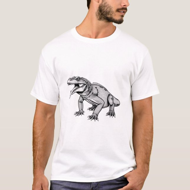 Entfesseln Sie die Bestie: Das alte Komodo-Drachen T-Shirt (Vorderseite)