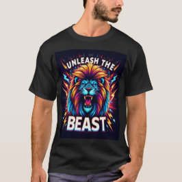 Entfesseln Sie die Bestie - Neon Roaring Lion T - T-Shirt