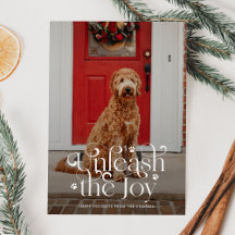 Entfesseln Sie die Joy Pet Foto Holiday Card