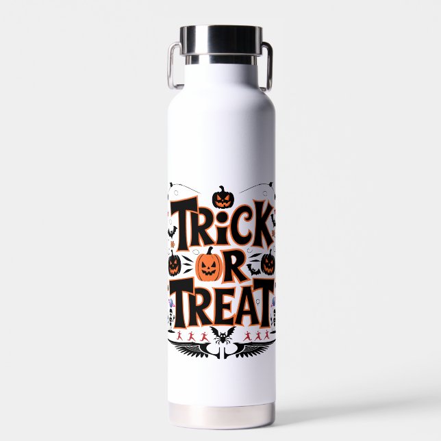 Entfesseln Sie Halloween Spaß mit Trick oder Treat Trinkflasche (Vorne)