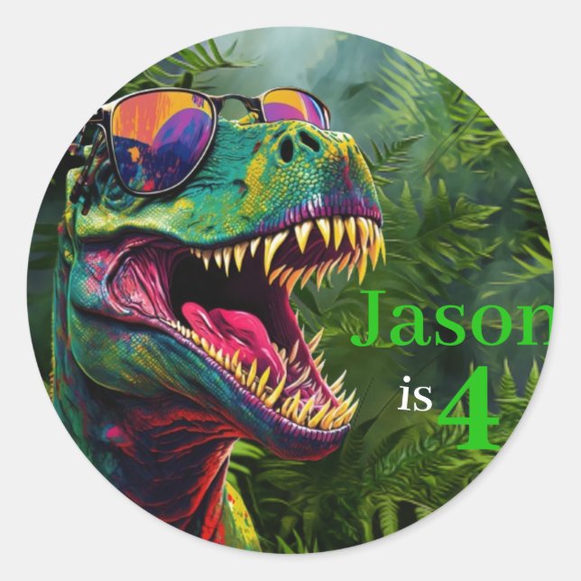 Entfesseln Sie Ihren inneren Dinosaurier Lover mit Runder Aufkleber (Vorderseite)