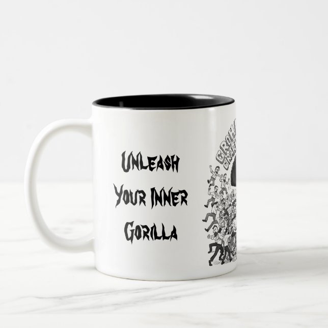 Entfesseln Sie Ihren inneren Gorilla (Figurativ)! Zweifarbige Tasse (Links)