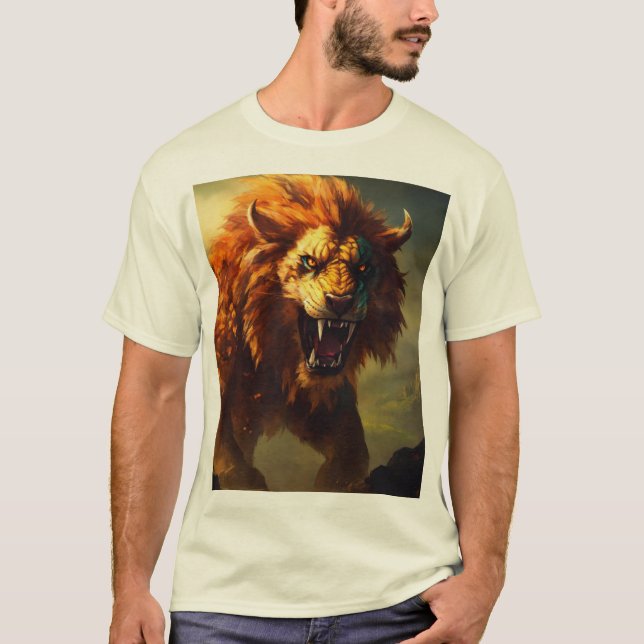 Entfesselt: Der fiery-Löwe-T - Shirt (Vorderseite)