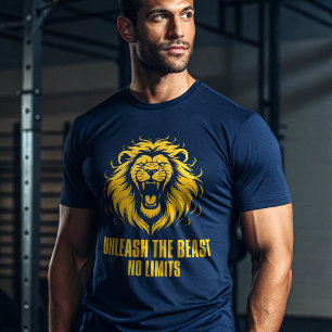 Entfessle die Bestie Löwe Gym T-Shirt – Wilder Alp
