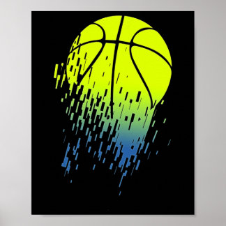 Entflechtung von Neon Green Basketball Urban Grafi Poster