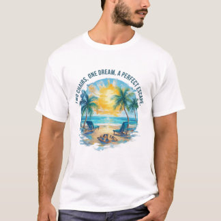 Entfliehen am Strand: zwei Stühle, ein Traum T-Shirt