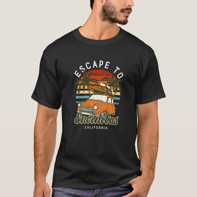 Entfliehen zu Encinitas Strand California Meer Ca  T-Shirt (Vorderseite)