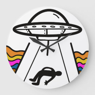 Entführung eines Raumschiffs der UFO-Alien Große Wanduhr