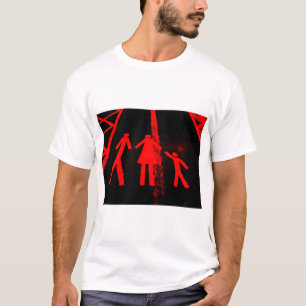 Entführung im Parkplatz in Rot und Schwarz T-Shirt