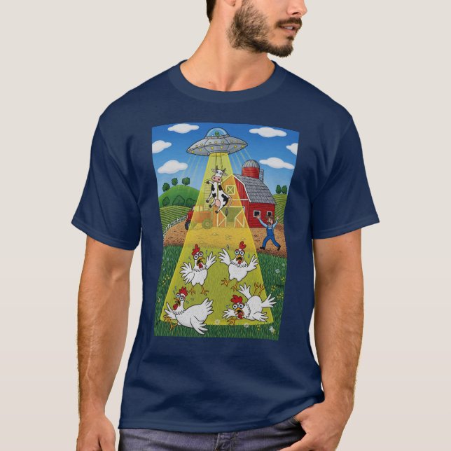 Entführung von Alien auf dem Bauernhof T-Shirt (Vorderseite)