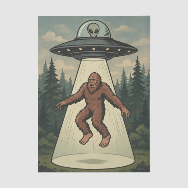 Entführung von UFO-Alien Entdeckungsblatt Seidenpapier (Vorderseite)