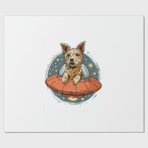 Entführungs Hund � UFO strahlt Welpe Geschenkpapier