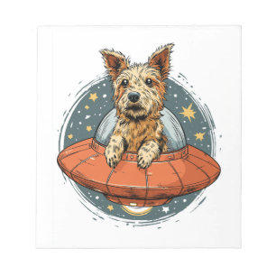 Entführungs Hund � UFO strahlt Welpe Notizblock