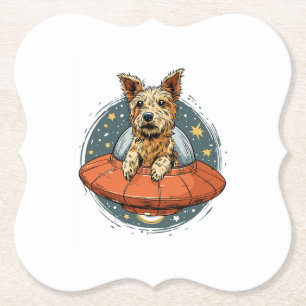 Entführungs Hund � UFO strahlt Welpe Untersetzer