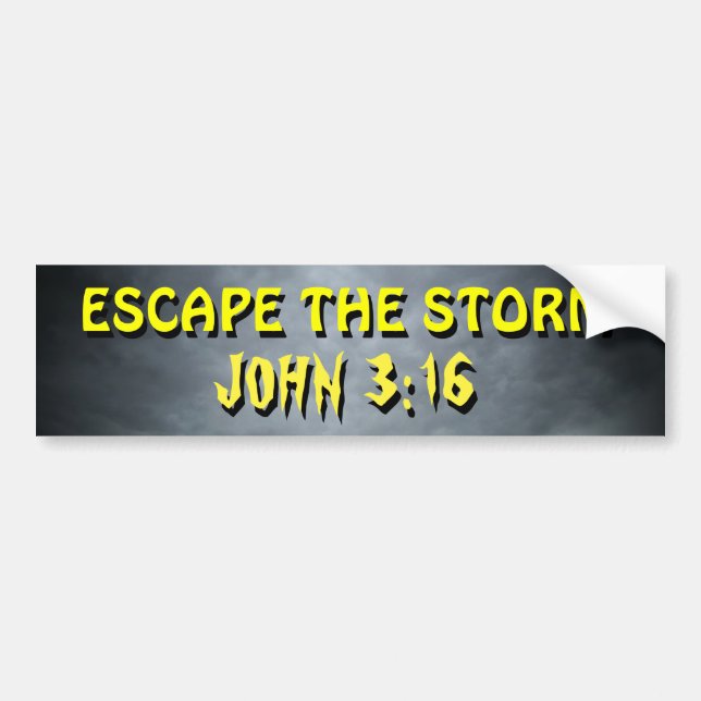 Entgehen Sie dem Sturm-John-3:16 Autoaufkleber (Vorne)